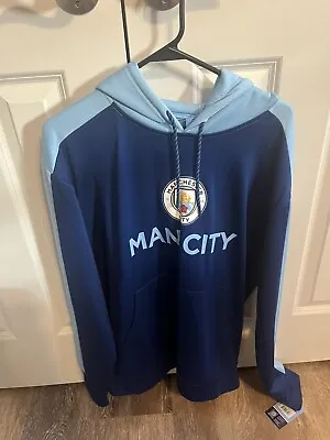 Manchester City Men's Blue Pullover Hoodie Sweatshirt NWT Icon Sports Medium • $25