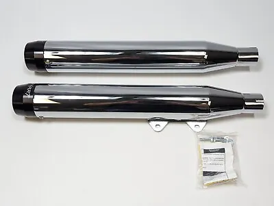 Rinehart Racing 1801-0095 3-1/4  Slip-On Mufflers Chrome Softail Deluxe 05-06 • $400