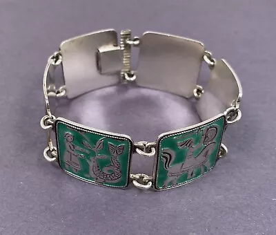 VTG Sterling Silver - NORWAY DAVID ANDERSEN Fairytale 7.5  Panel Bracelet - 44g • $39.95