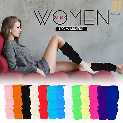 Ladies Leg Warmers 80s Plain Colours Fancy Dance Party Footless Sock UK One Size • £2.97