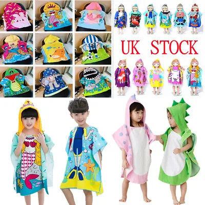 £10.99 • Buy Character Hooded Bath Beach Swimming Towel Poncho Kids Boys Girls Cotton Cartoon