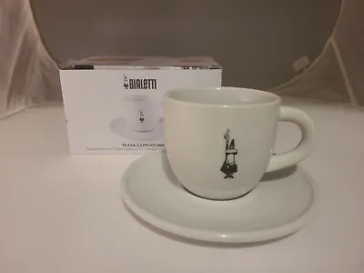 1 Bialetti White Cappuccino Cup And Saucer Porcelain 240ml Coffee Cup • £19.99