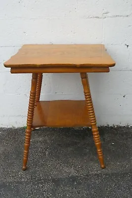 Early 1900s Tiger Oak Carved Large Side End Center Table 2607 • $425