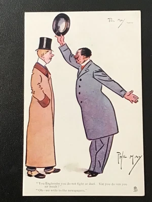 £3 • Buy Early Tuck Oilette Comic Pc - Phil May - You Engleeshe You Do Not Fight Ze Duel