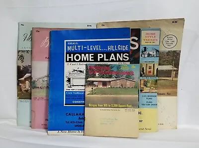 Vintage Mid Century Home Floor Plans Multilevel Hillside Lower Cost Magazine Lot • $39.99