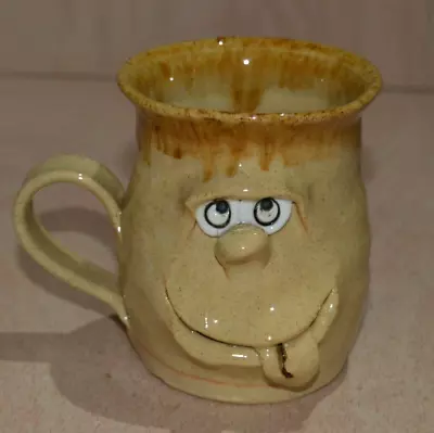 Ugly Pottery Face Mug With Handle Handmade And Glazed • £7.01