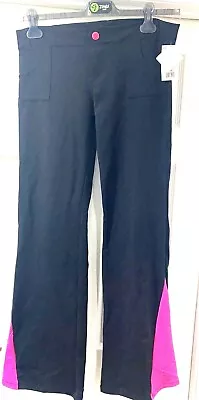 ZUMBA Ladies Black Gym Stretch Pants Bootcut Trousers Dance Size 10-12 Medium • £7.95