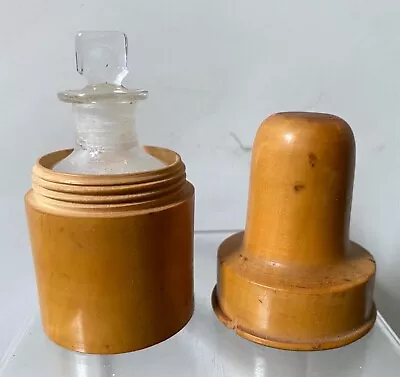 £15.97 • Buy Antique SPIRITS Of HARTSHORN MEDICINE BOTTLE In WOODEN CASE, C. 1800-50s
