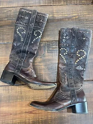 Mark Nason Leather Lovell Boots Sz 7.5 Western Cowgirl MSRP $475 Vero Cuoio • $125