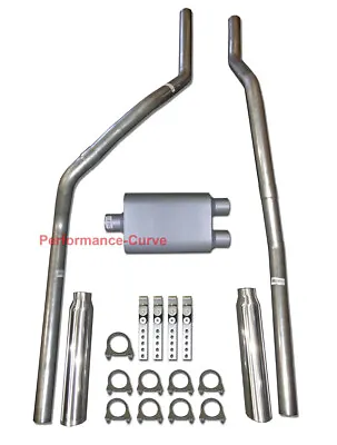 83-01 Chevrolet GMC S10 S15 Mandrel Bent Dual Exhaust W/ Two Chamber Muffler • $210