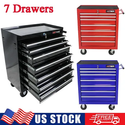 7 Drawers Rolling Tool Chest Tool Storage Cabinet Garage Cart Workshop W/ Wheels • $222.29