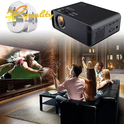 Android 4K 3D HD 1080P 12000Lumen LED Projector WIFI Bluetooth Home Cinema • £69.65