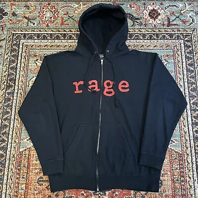 $115 • Buy Vintage Rage Against The Machine Medium Hoodie Battle Evil Band Sweatshirt 90s
