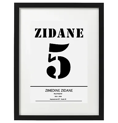 Zinedine Zidane Real Madrid Shirt Art Print / Poster • $12.42