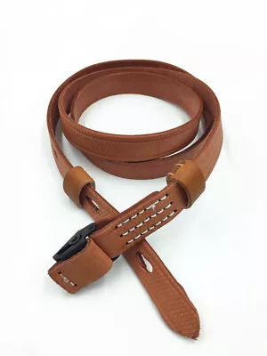 WWII German MP40 Gun Belt Sling Leather Strap Brown • $39.99