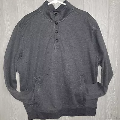 Tommy Bahama Mens Shirt Snap Front Mock Neck Pullover Sweater Gray Size XL • $29.99