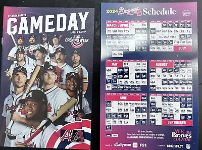 Atlanta Braves Program Magnetic Schedule - April 5-7 2024 DBACKS - Opening Day • $6