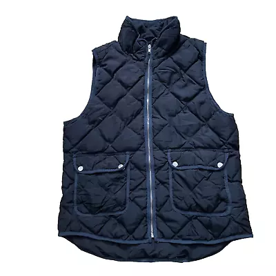 WOOLRICH Down Puff Vest Mens L Black Quilt Zip Warm Layer Active Hike Snow Snaps • $25.37