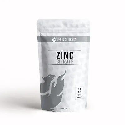 Zinc 30mg X 360 Tablets | Triple Strength 300% RDA From 100mg Zinc Citrate • £7.99