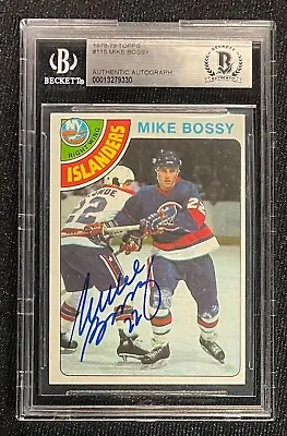 Mike Bossy Signed 1978-79 Topps #115 Rookie Card Islanders Beckett Auto 330 • $479.99
