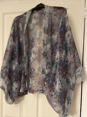 £2.50 • Buy Topshop Kimono Jacket Floral Blue/lilac Size 12-14