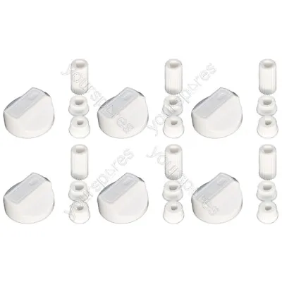 Universal Cooker Oven Grill Control Knobs And Adaptors White Fits All X 6 • £7.49