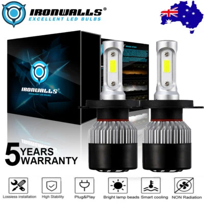 H4 LED Headlight Globes Hi-Low Beam Bulb 6000K For Holden Commodore VR VS 93-97 • $27.99