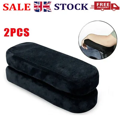 2x Memory Foam Armrest Rest Cushion Cover For Chair Soft Arm Pads Support Elbow • £7.49