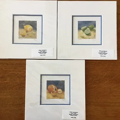 £73.74 • Buy Nel Whatmore SET OF 3 Matted Signed Limited Edition Fruit Prints! COAs! 1999 NEW