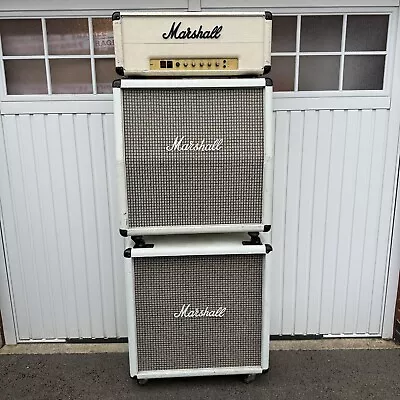 Vintage 1977 Marshall MK2 Master Model 100w Lead Orig White 2203 Amplifier Stack • $4973.97