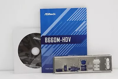 ASRock B660M-HDV Motherboard Backplate I/O Shield / Quick Guide / Driver DVD. • $14.95