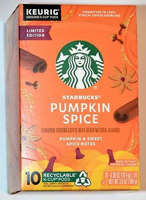 Pumpkin Spice Coffee Starbucks 10 K-Cup Pods Keurig LIMITED EDITION • $11.95
