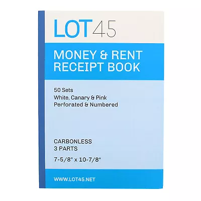 Lot45 Money Rent Receipt Book 12 Piece Set - 7.6x11in - 3 Part Carbonless Books • $23.09