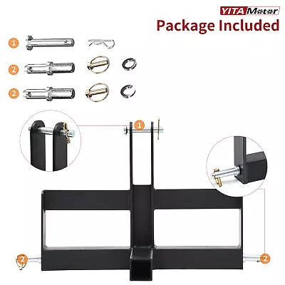 Heavy-Duty 3 Point 3 Pt Receiver Hitch Drawbar For For CAT 1 Tractor Steel Black • $89.99