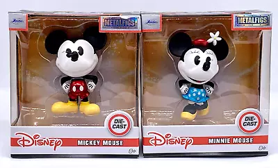 Disney Classic Mickey Mouse + Minnie Mouse 4  Die Cast Metal Figures Metalfigs • $27.75