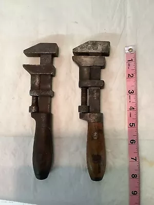 VTG Lot Of 2 Monkey Pipe Wrenches USA Made Keen Cutter & Coes Wood Handled • $29