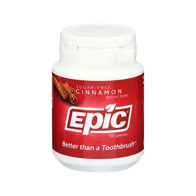 Epic Xylitol (Sugar-Free) Gum Cinnamon 50 Piece Tub • $25.95