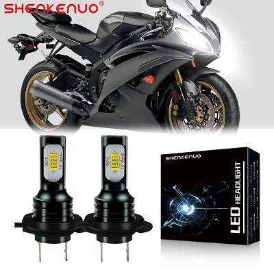 For Yamaha YZF-R6 2003-2015 YZF-R1 2007-2014 LED Headlight H7 Bulbs 6000K White • $19.80