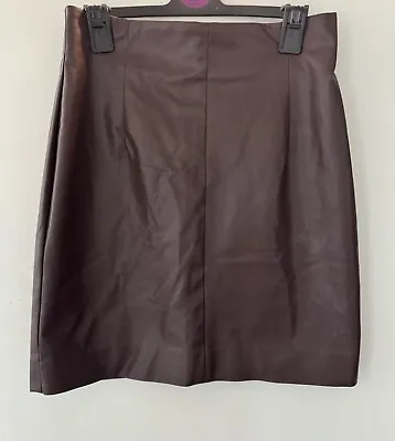 H&M Woman’s Brown Leather Skirt Size 8 • £2.50