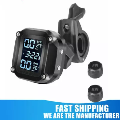 Motorcycle TPMS LCD Wireless Tyre Temperature Tire Pressure Monitor Alarm System • $39.99