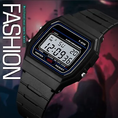 Luxury Classic Digital Watch F-91W Unisex Retro Vintage Sport LED Waterproof • $17.38