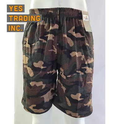 Hi Mens Plain Mesh Shorts Casual Basketball Shorts 2 Pocket Gym Shorts Hip Hop • $11.95