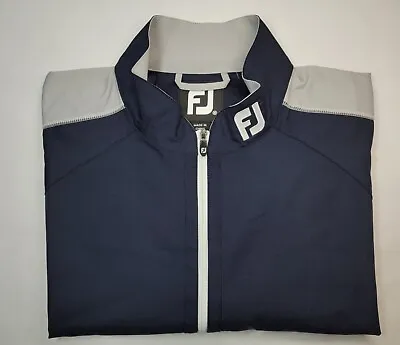 Men's M FootJoy FJ Tour Collar Blue 1/2 Half Zip Short Sleeve Sport Windshirt • $37.48