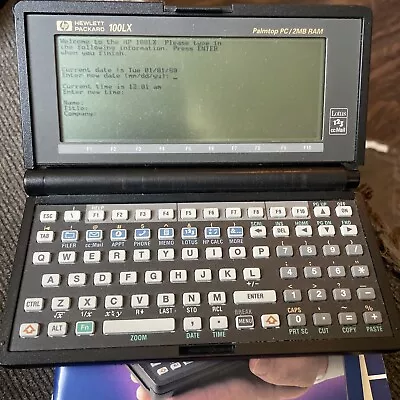 Vintage HP 100LX Palmtop DOS Lotus 123 Hewlett-Packard HP100LX Read Description • £145.97