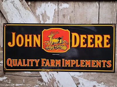 Vintage 1934 John Deere Porcelain Sign Farming Tractor Equipment Sales 24 Dealer • $299.95