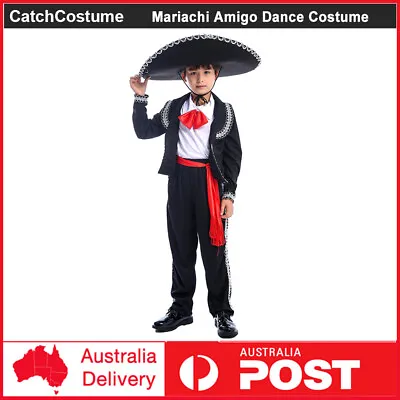 Kids Mexican Traditional Mariachi Amigo Dance Costume Book Week Cosplay Outfits • $27.44