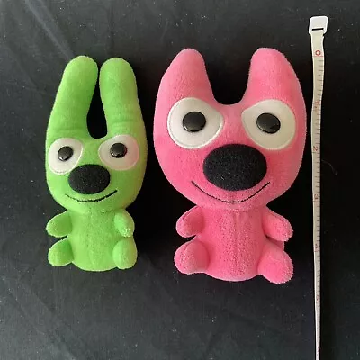 $15 • Buy 2004 Hallmark Hoops And YoYo Plush Green / Pink  Cat Rabbit Characters 6” & 5 