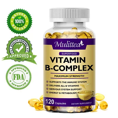 Vitamin B Complex B Vitamins B1 B2 B3 B6 B9 Folic Acid 120 Capsules Immune Boost • $13.98