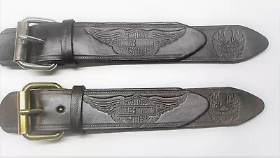 BELT * HARLEY DAVIDSON  Flams & Motorcycle * Black Dr Brown * 1- 1/2   Wide • $33.99