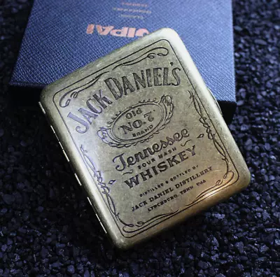 Vintage Victorian Style Metal Pockets Cigarette Case WHISKEY Double Sided Etched • $9.99